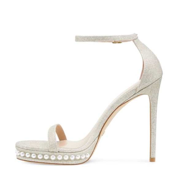 Stuart Weitzman Nudistdisco Pearl Platform Sandals 10 - Picture 4 of 16